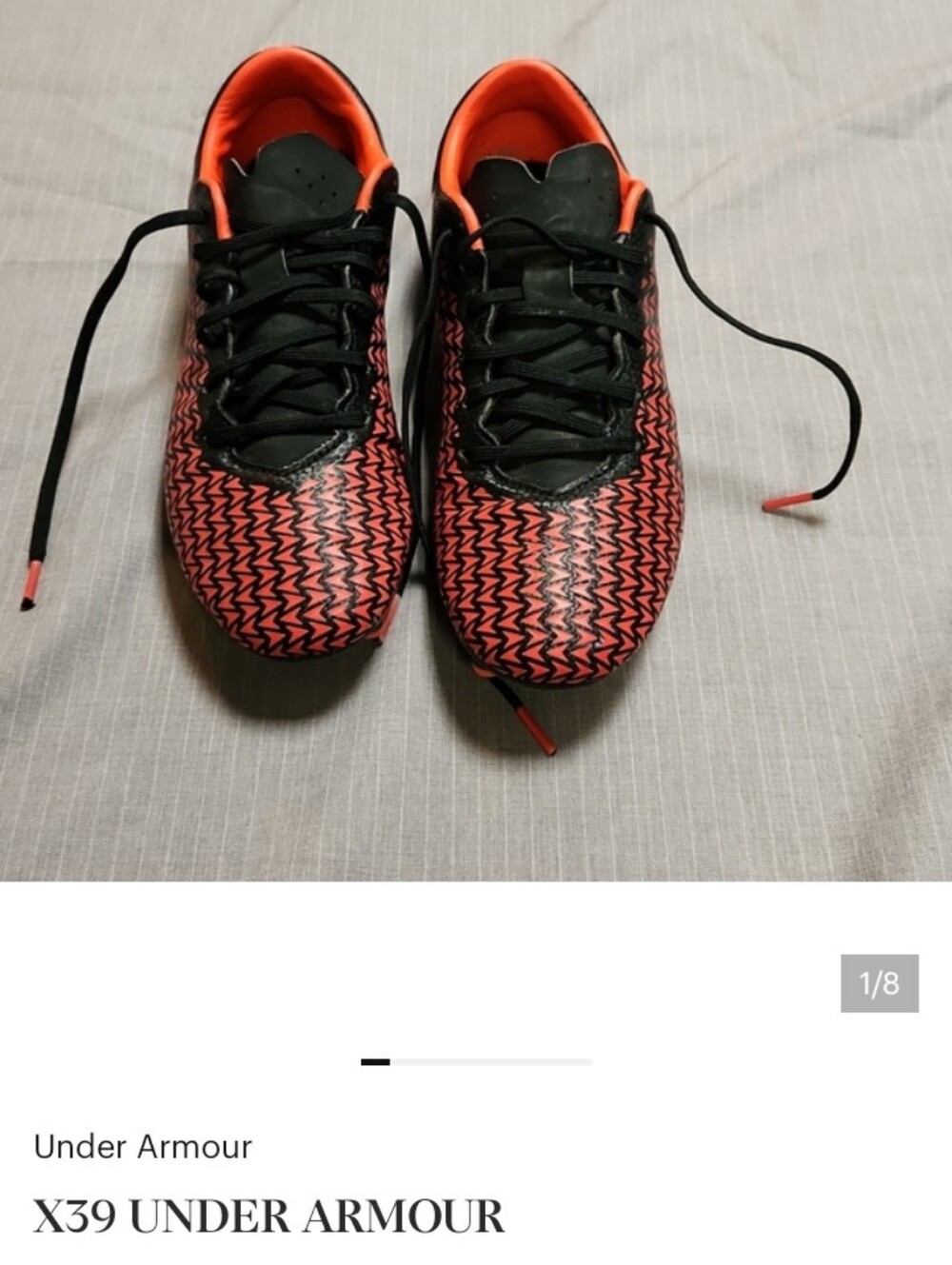 Under Armour Kids Soccer Cleats in Black and Bright Orange - Picture 3 of 8